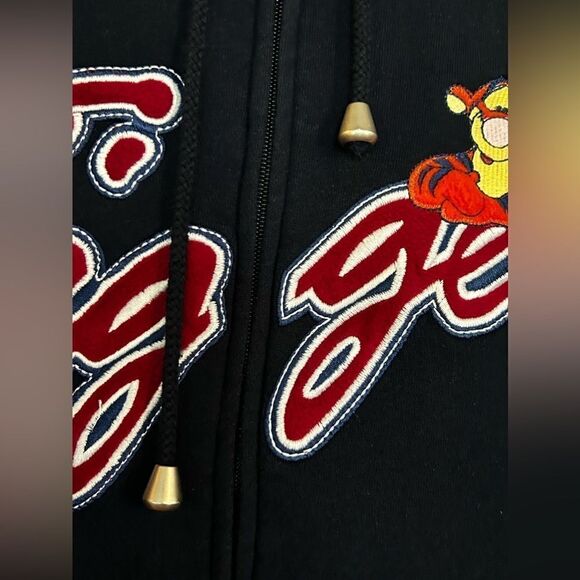 Vintage Disney Tigger 2X Full Zip Up Hooded Sweatshirt Embroidered Pooh woman - Picture 9 of 14